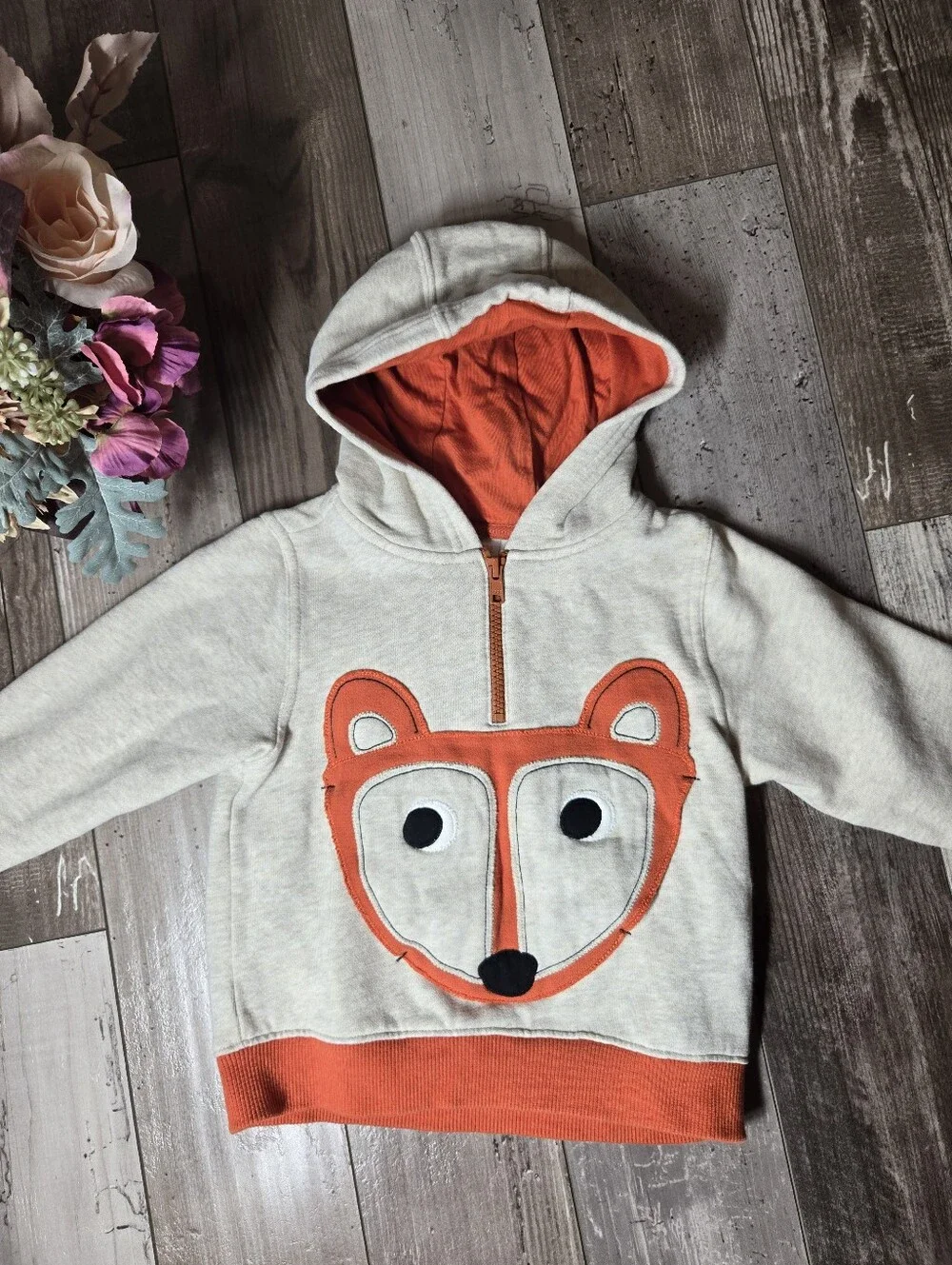 Gymboree Cream Fox Hooded Sweater Toddler Boys 2T–3T